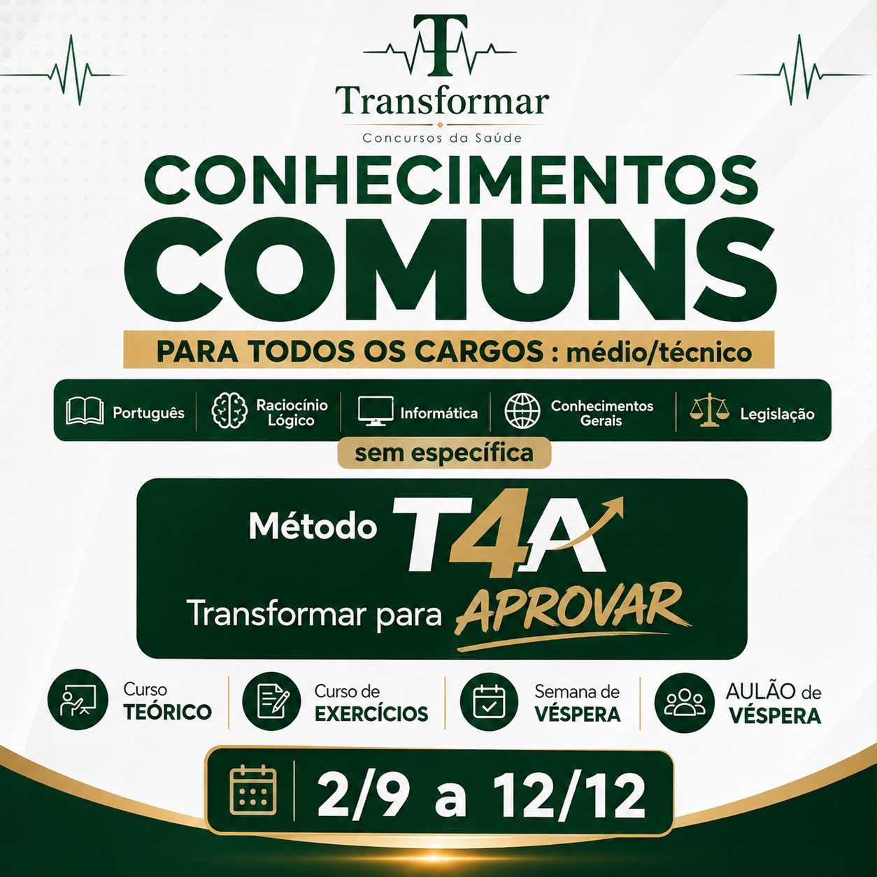 Turma de Conhecimentos Comuns de nível médio e técnico da Transformar para o concurso de São João del-Rei